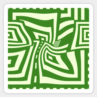 Warped Funky Green Neo Geo Square Pattern Sticker